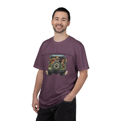 My Emotional Support Crew T-Shirt — Cute Dogs in Jeep Graphic Tee