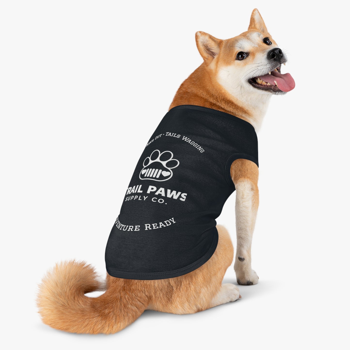 Trail Paws Dog Tank - "Paws Out · Tails Wagging" Adventure-Ready Pet Shirt