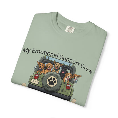 My Emotional Support Crew T-Shirt — Cute Dogs in Jeep Graphic Tee