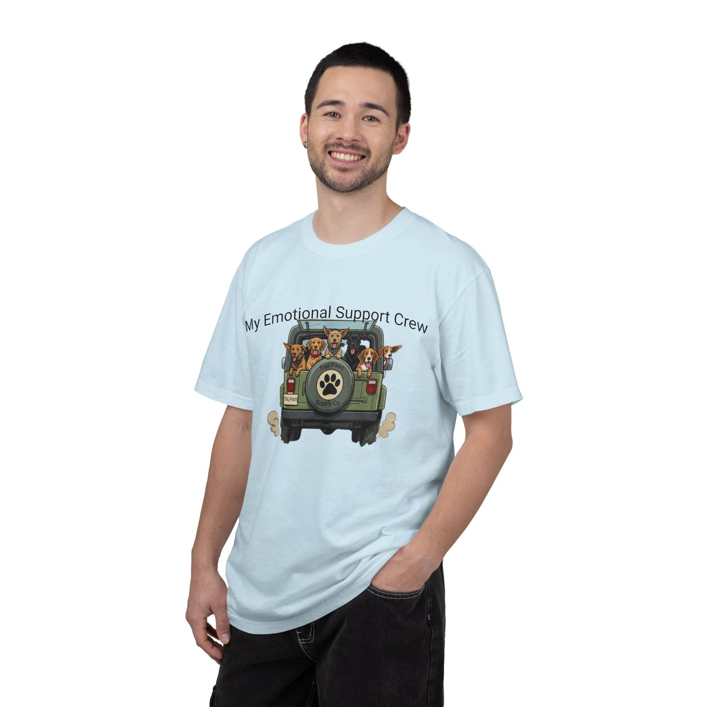 My Emotional Support Crew T-Shirt — Cute Dogs in Jeep Graphic Tee
