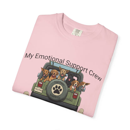 My Emotional Support Crew T-Shirt — Cute Dogs in Jeep Graphic Tee