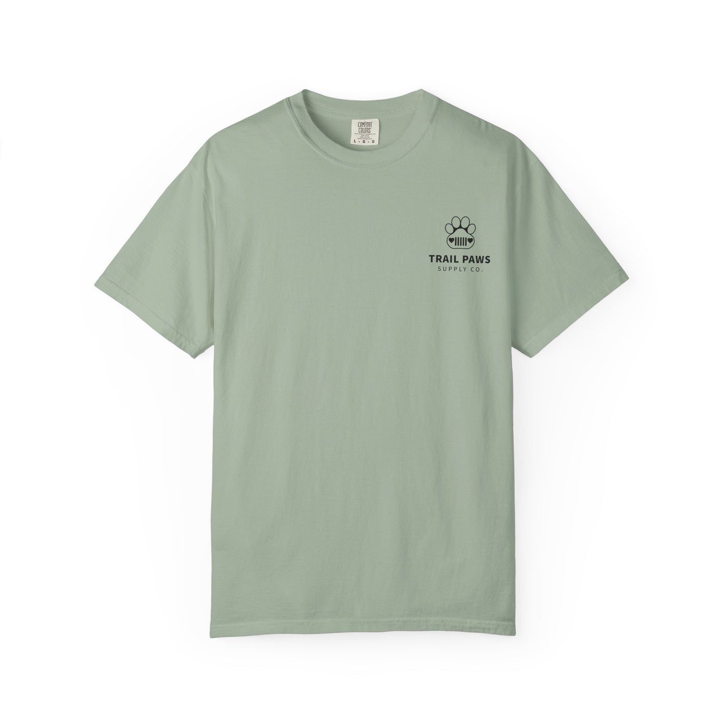 T-Shirt — "Never Ride Alone" Trail Paws Bike & Dog Graphic