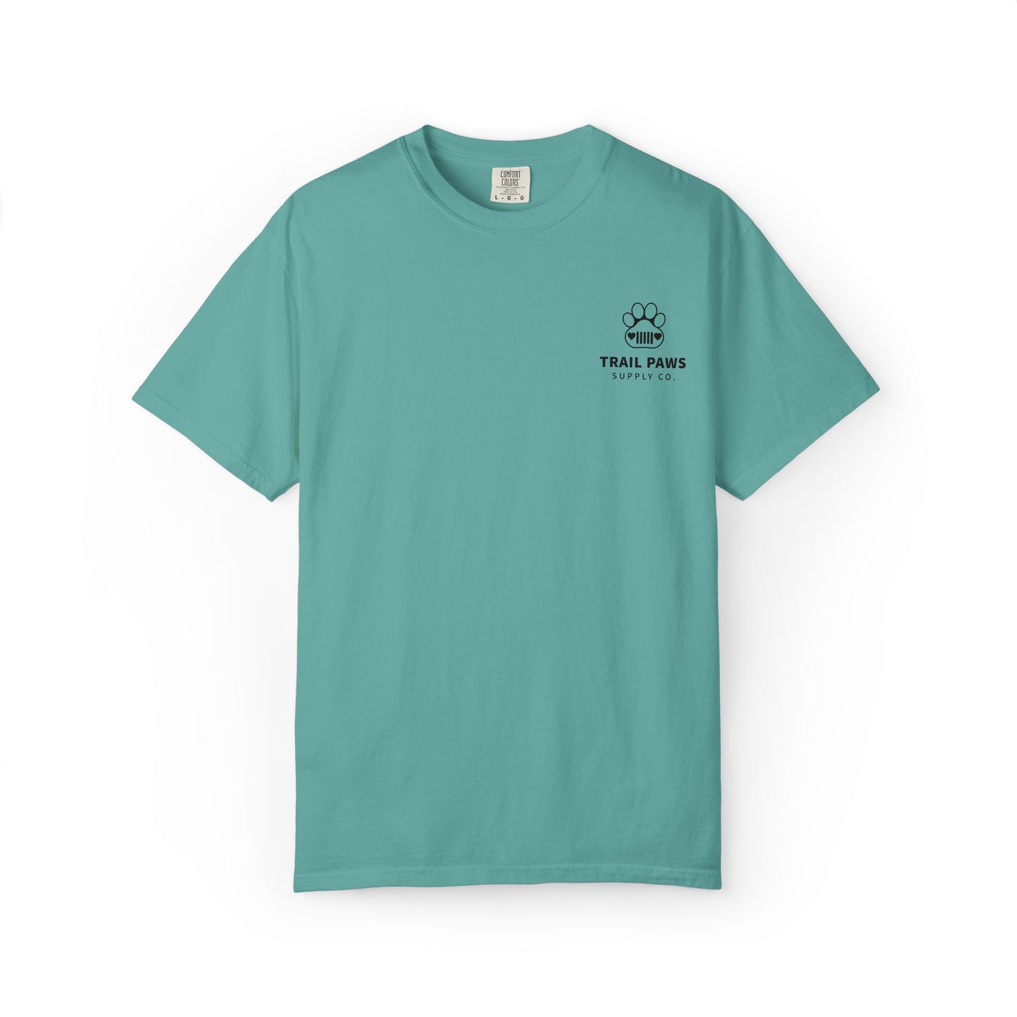T-Shirt — "Never Ride Alone" Trail Paws Bike & Dog Graphic