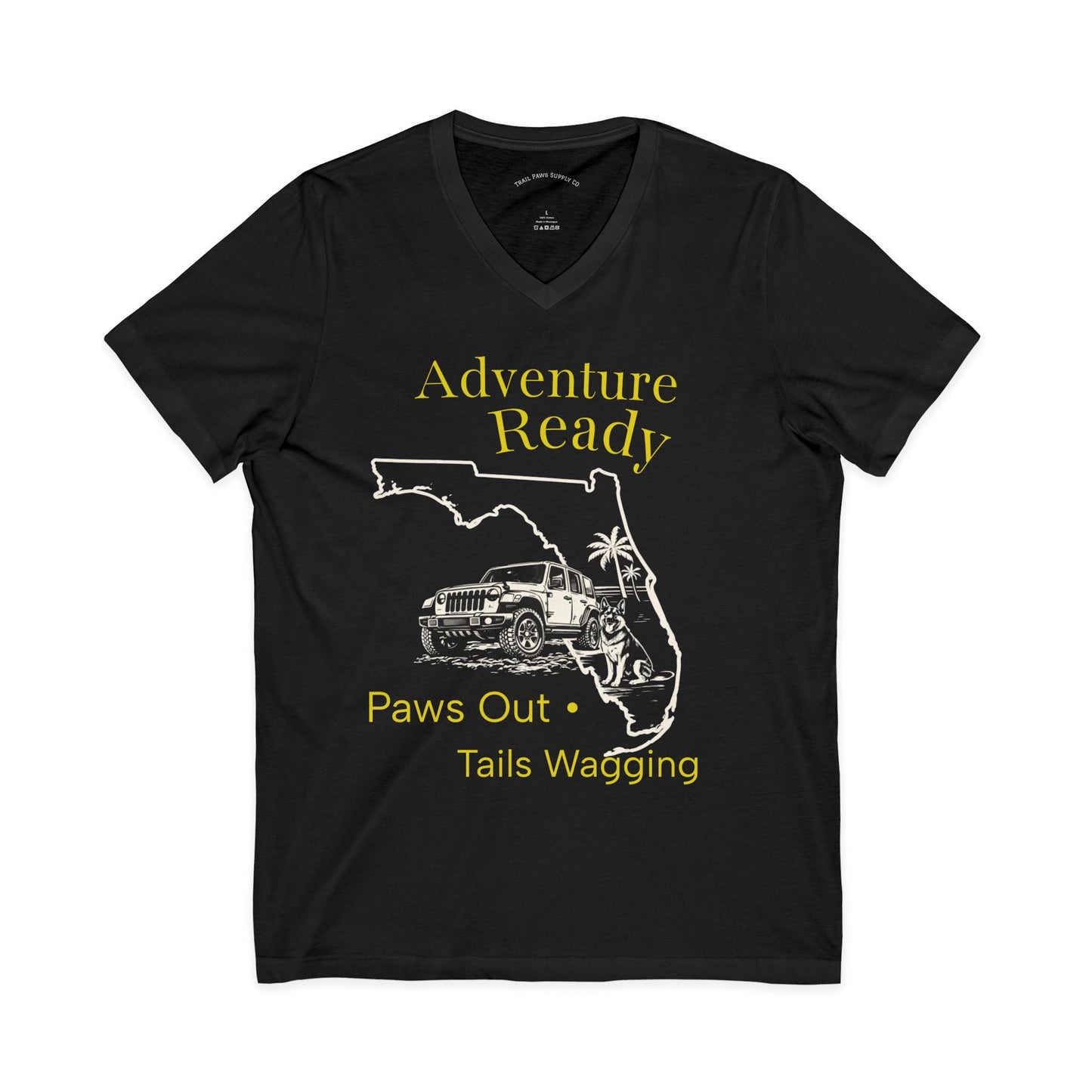 Florida Jeep Dog Shirt – Adventure Ready V-Neck | Trail Paws Supply Co