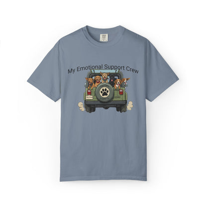 My Emotional Support Crew T-Shirt — Cute Dogs in Jeep Graphic Tee