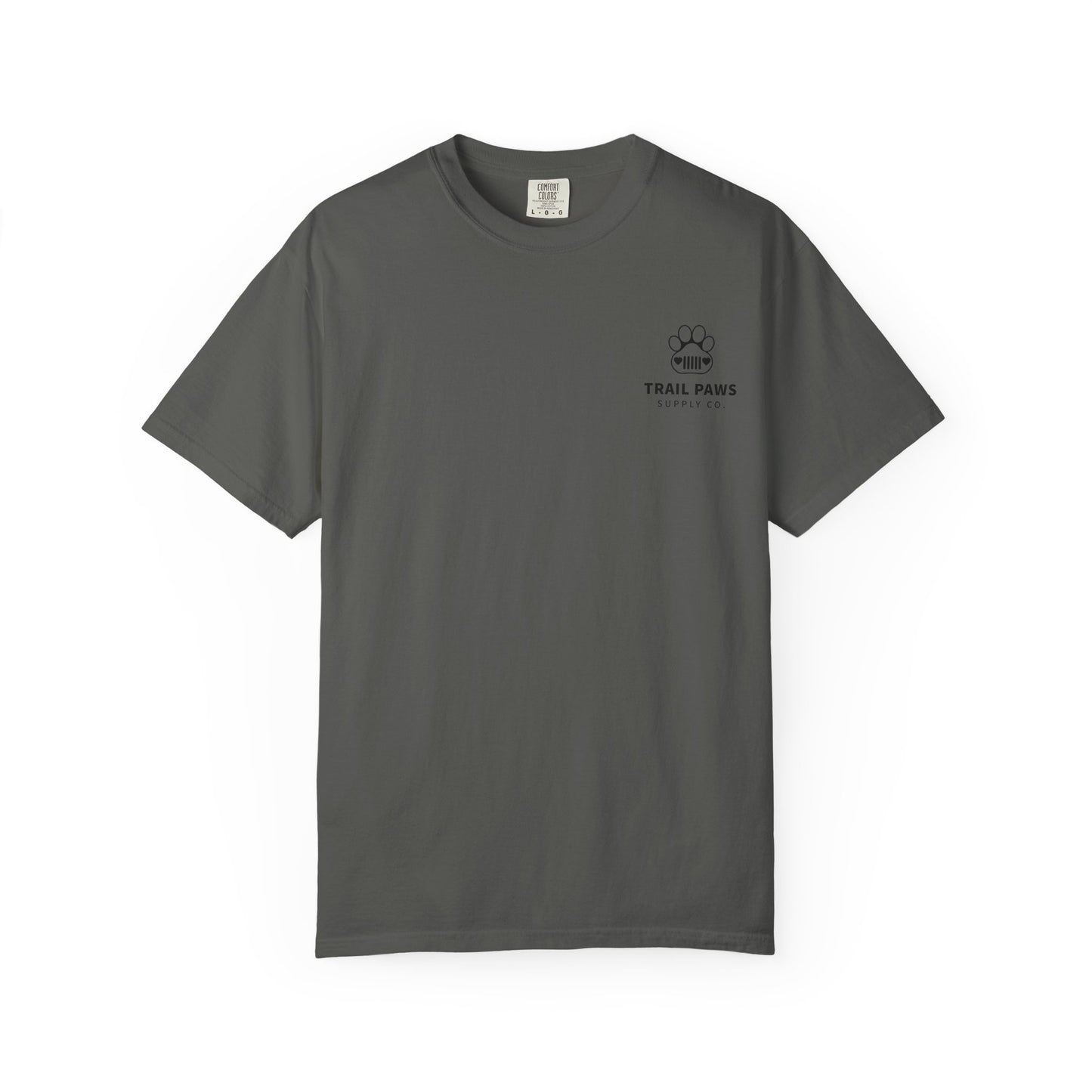 T-Shirt — "Never Ride Alone" Trail Paws Bike & Dog Graphic