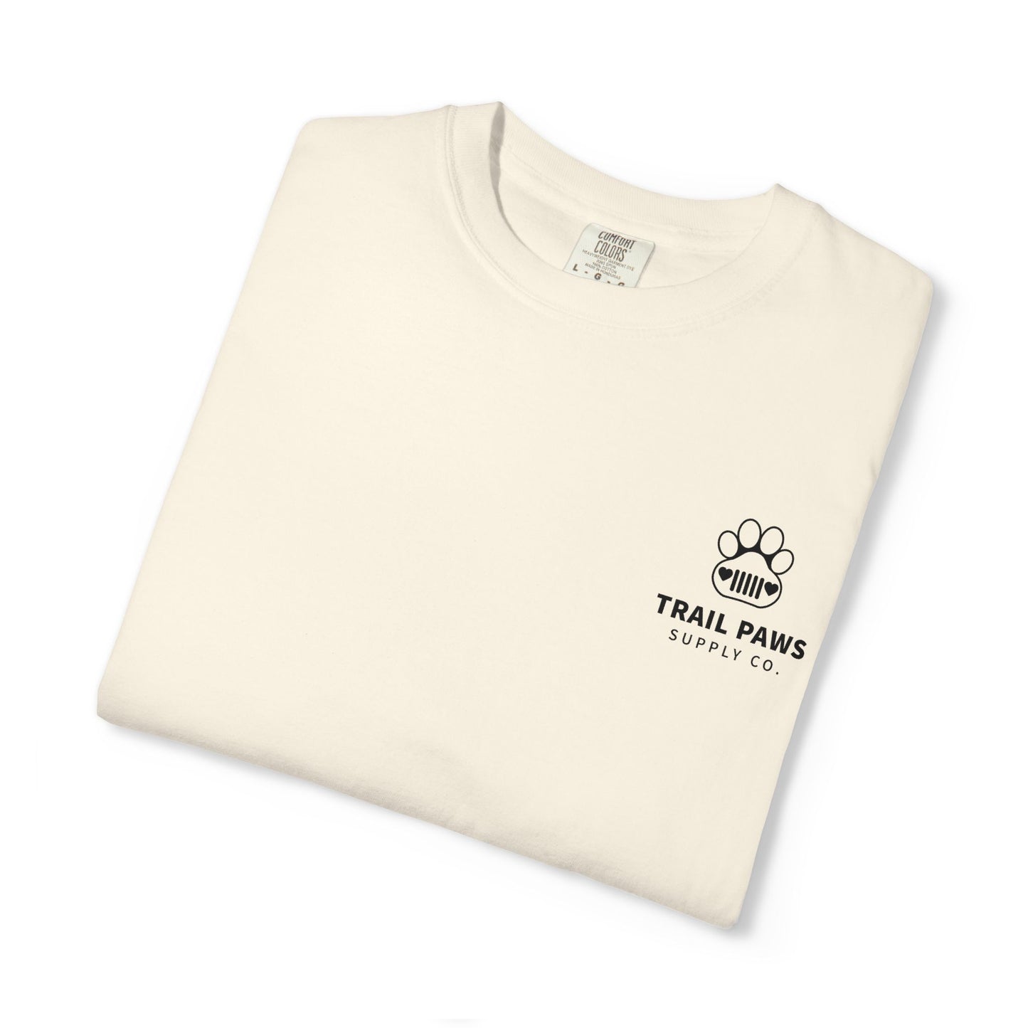 T-Shirt — "Never Ride Alone" Trail Paws Bike & Dog Graphic