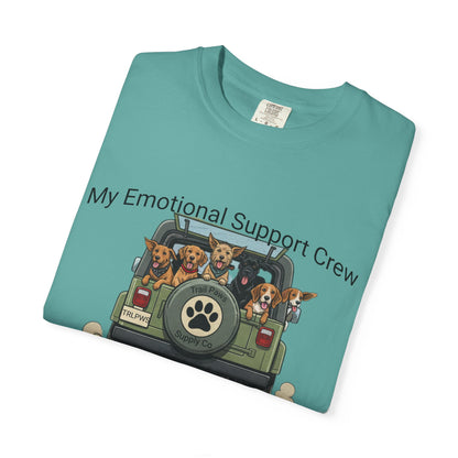 My Emotional Support Crew T-Shirt — Cute Dogs in Jeep Graphic Tee
