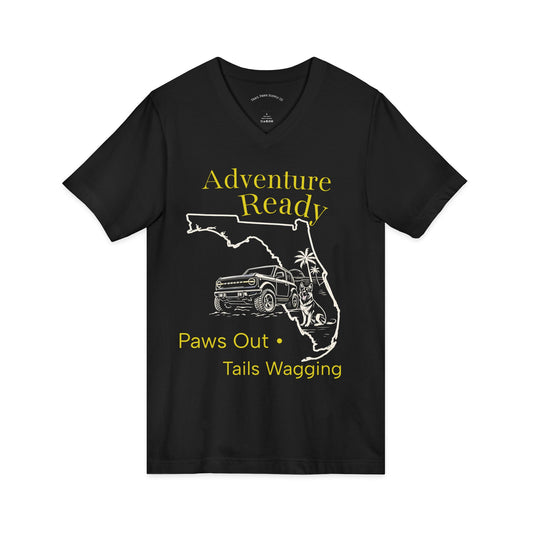 Florida Bronco Dog Shirt – Adventure Ready V-Neck | Trail Paws Supply Co