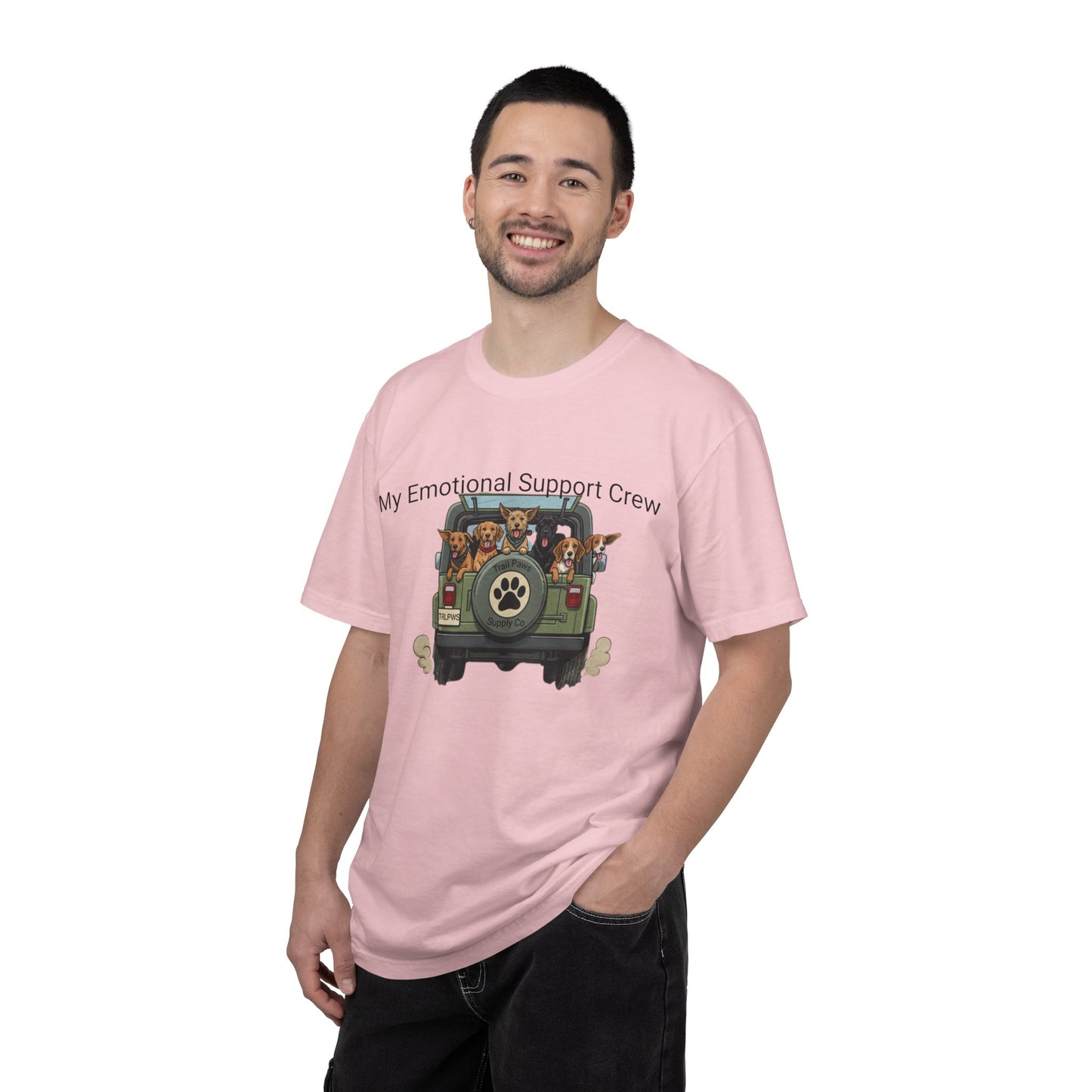 My Emotional Support Crew T-Shirt — Cute Dogs in Jeep Graphic Tee