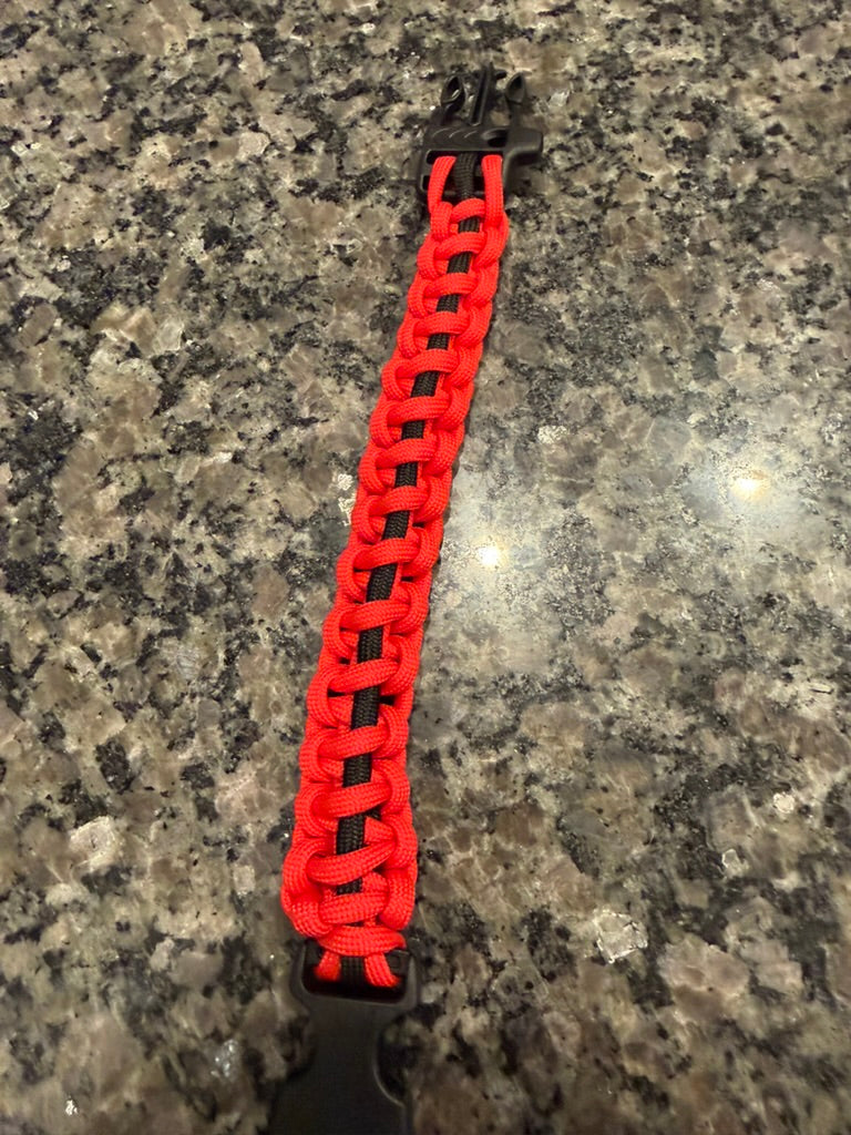 Red & Black Paracord Bracelet | Trail Paws Adventure Band