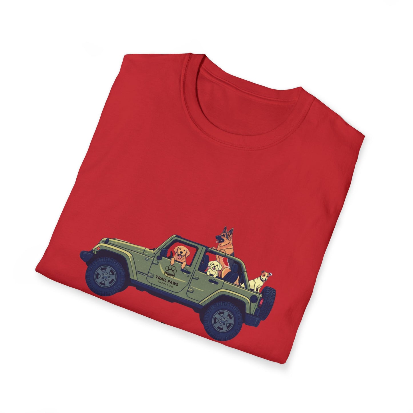 T‑Shirt — "Sorry I'm Late, My Dogs Needed Me" Jeep Dog Graphic