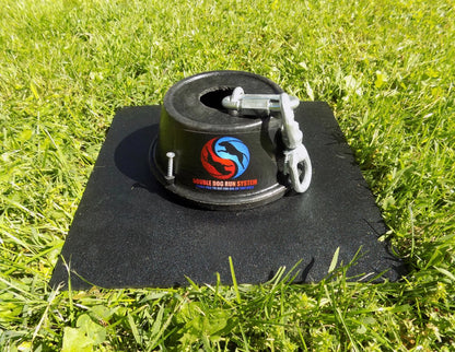 Trail Paws Heavy-Duty Double Dog Tie-Out Stake System – Shock-Absorbing Tangle-Free Outdoor Dog Run for Large Dogs & Camping