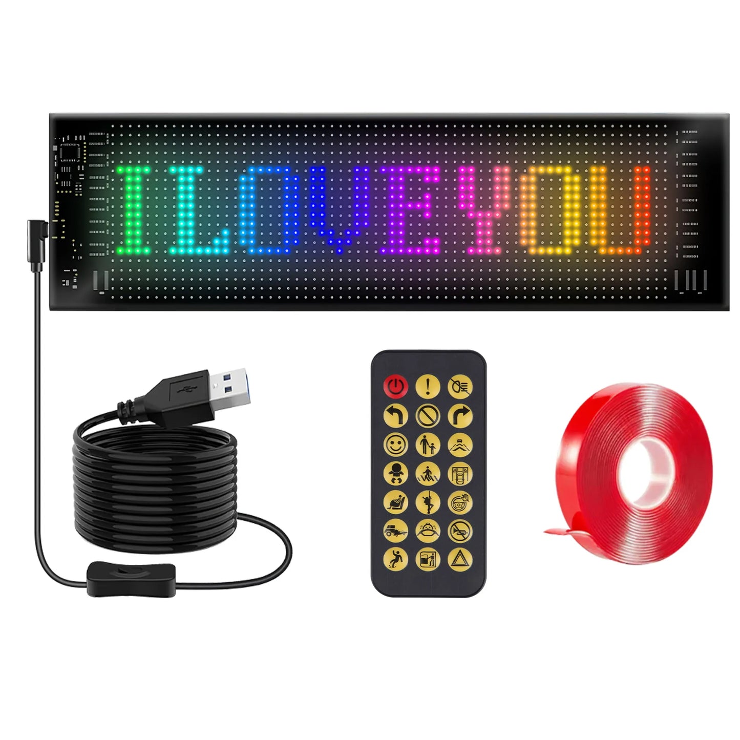 Trail Paws RGB Matrix LED Car Window Lights – Programmable Devil Eyes Display Panels for Jeeps, SUVs & Adventure Vehicles (2-Pack)