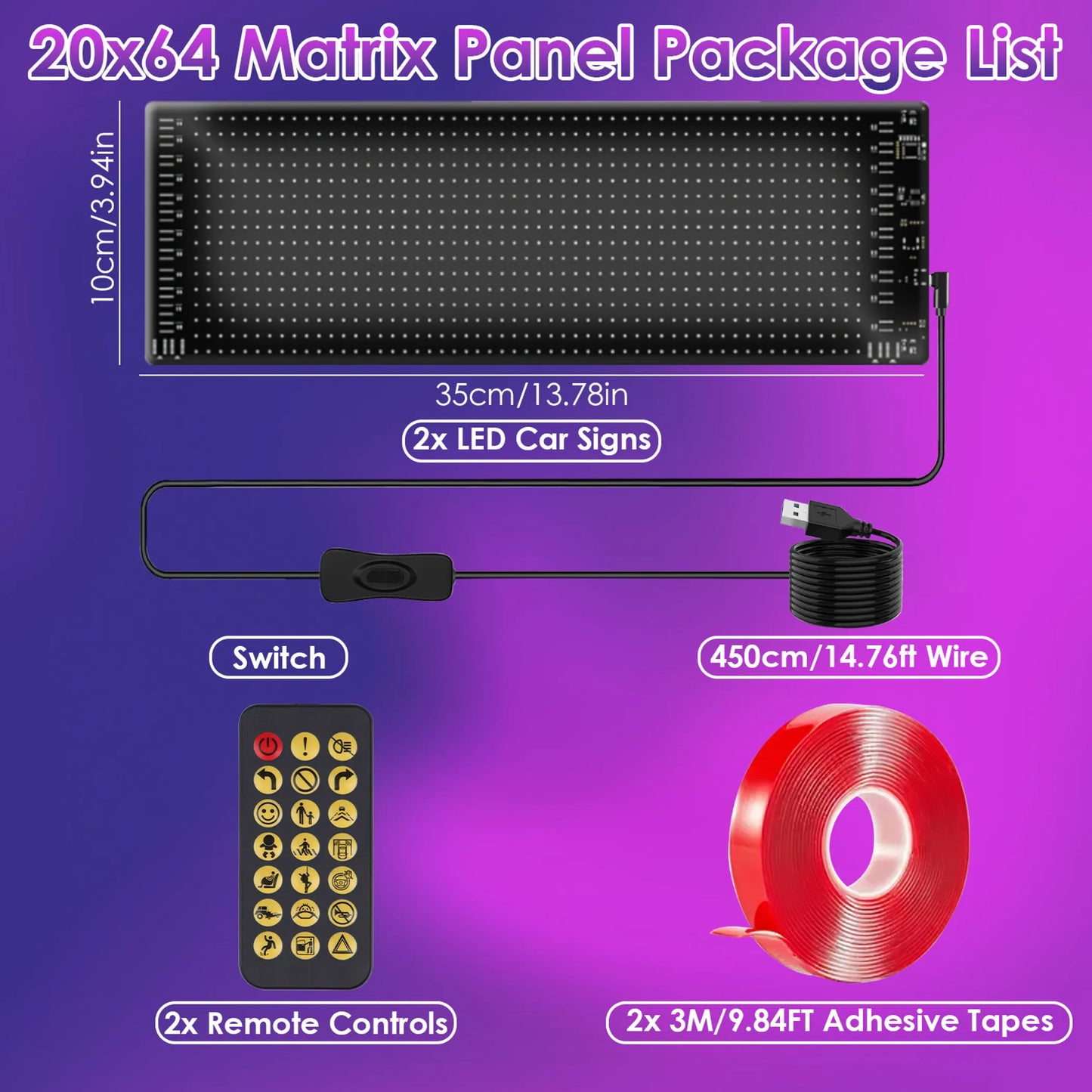 Trail Paws RGB Matrix LED Car Window Lights – Programmable Devil Eyes Display Panels for Jeeps, SUVs & Adventure Vehicles (2-Pack)
