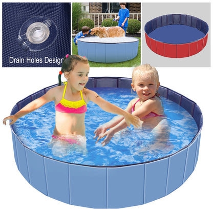 Trail Paws Foldable Dog Swimming Pool – Portable PVC Pet Splash Pool for Dogs, Kids, (Med)