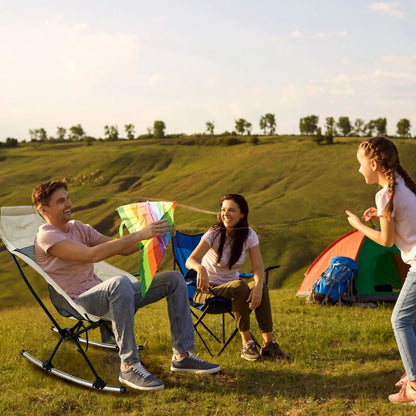 Trail Paws Portable Camping Rocking Chair – Foldable Outdoor Rocking Chair with Storage Bag for Camping, Fishing & Travel