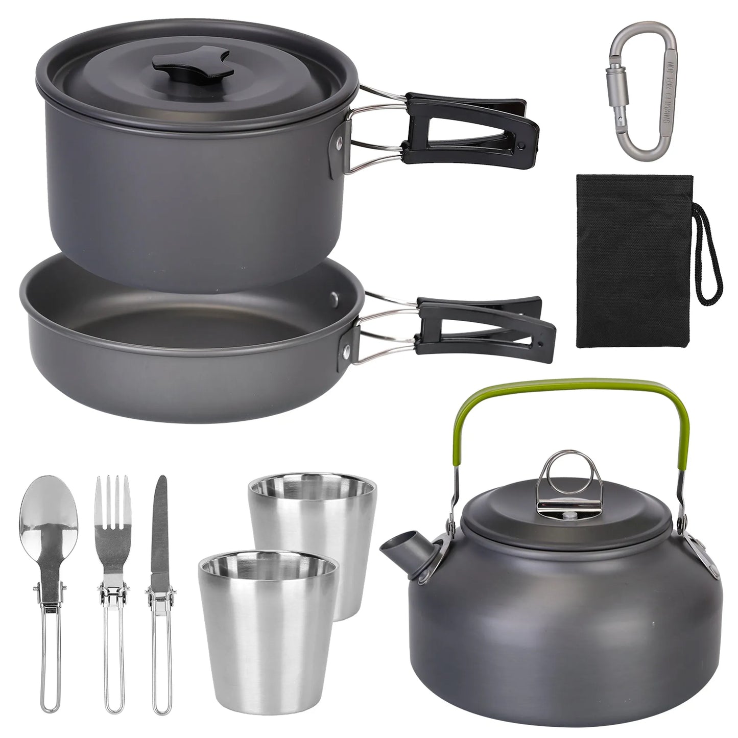 Trail Paws 12-Piece Camping Cookware Set – Lightweight Outdoor Cooking Kit for Camping, Hiking, Backpacking & Travel