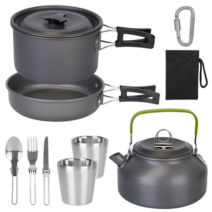 Trail Paws 12-Piece Camping Cookware Set – Lightweight Outdoor Cooking Kit for Camping, Hiking, Backpacking & Travel
