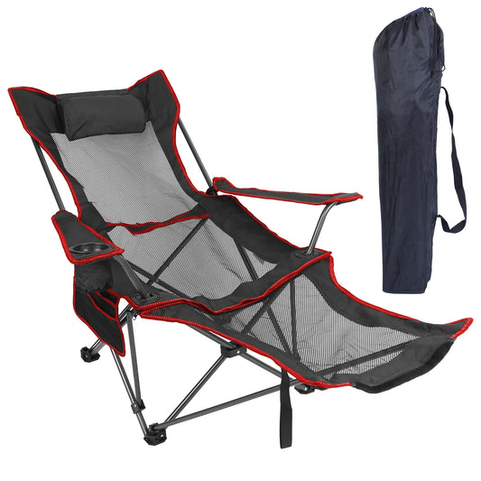 Trail Paws Foldable Camping Chair – Portable Outdoor Folding Chair with Cup Holder & Carry Bag for Camping, Beach & Travel