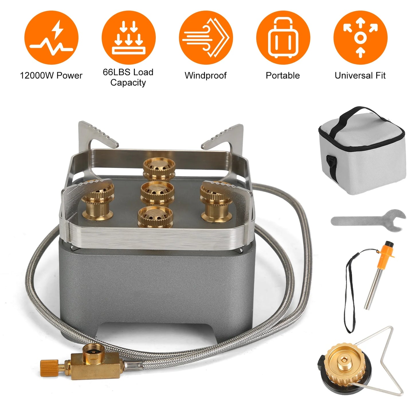 Trail Paws Portable Camping Stove – 12000W High-Power Outdoor Cooking Stove for Camping, Hiking, RV & Adventure Travel