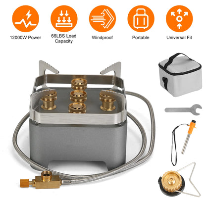 Trail Paws Portable Camping Stove – 12000W High-Power Outdoor Cooking Stove for Camping, Hiking, RV & Adventure Travel