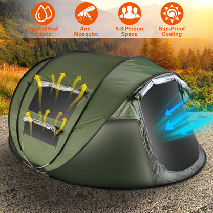 Trail Paws 5–8 Person Pop-Up Camping Tent – Instant Automatic Setup Family Tent for Camping, Hiking & Outdoor Adventures