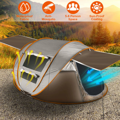 Trail Paws 5–8 Person Pop-Up Camping Tent – Instant Automatic Setup Family Tent for Camping, Hiking & Outdoor Adventures