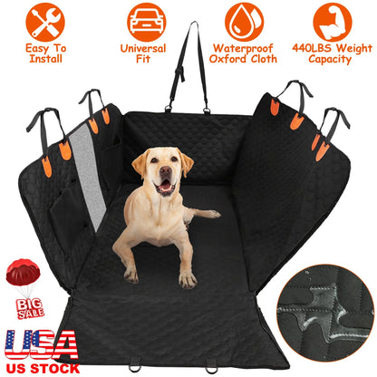 Trail Paws Waterproof Dog Car Seat Cover – Heavy-Duty Back Seat Protector for SUVs, Trucks, Jeeps & Pet Travel