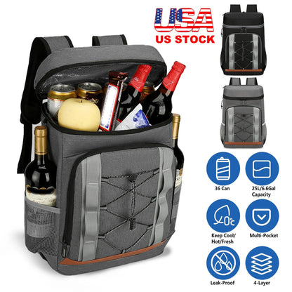 Trail Paws Leakproof Cooler Backpack – 36 Can Insulated Hiking & Camping Backpack Cooler for Travel, Beach & Outdoor Adventures
