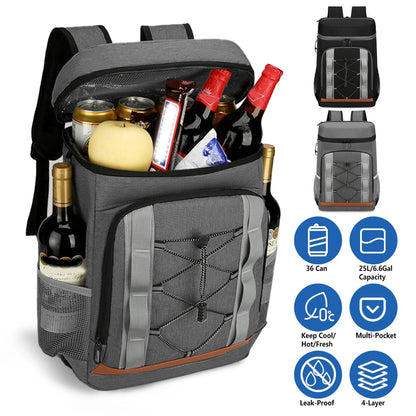 Trail Paws Leakproof Cooler Backpack – 36 Can Insulated Hiking & Camping Backpack Cooler for Travel, Beach & Outdoor Adventures