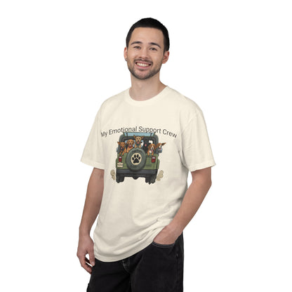 My Emotional Support Crew T-Shirt — Cute Dogs in Jeep Graphic Tee