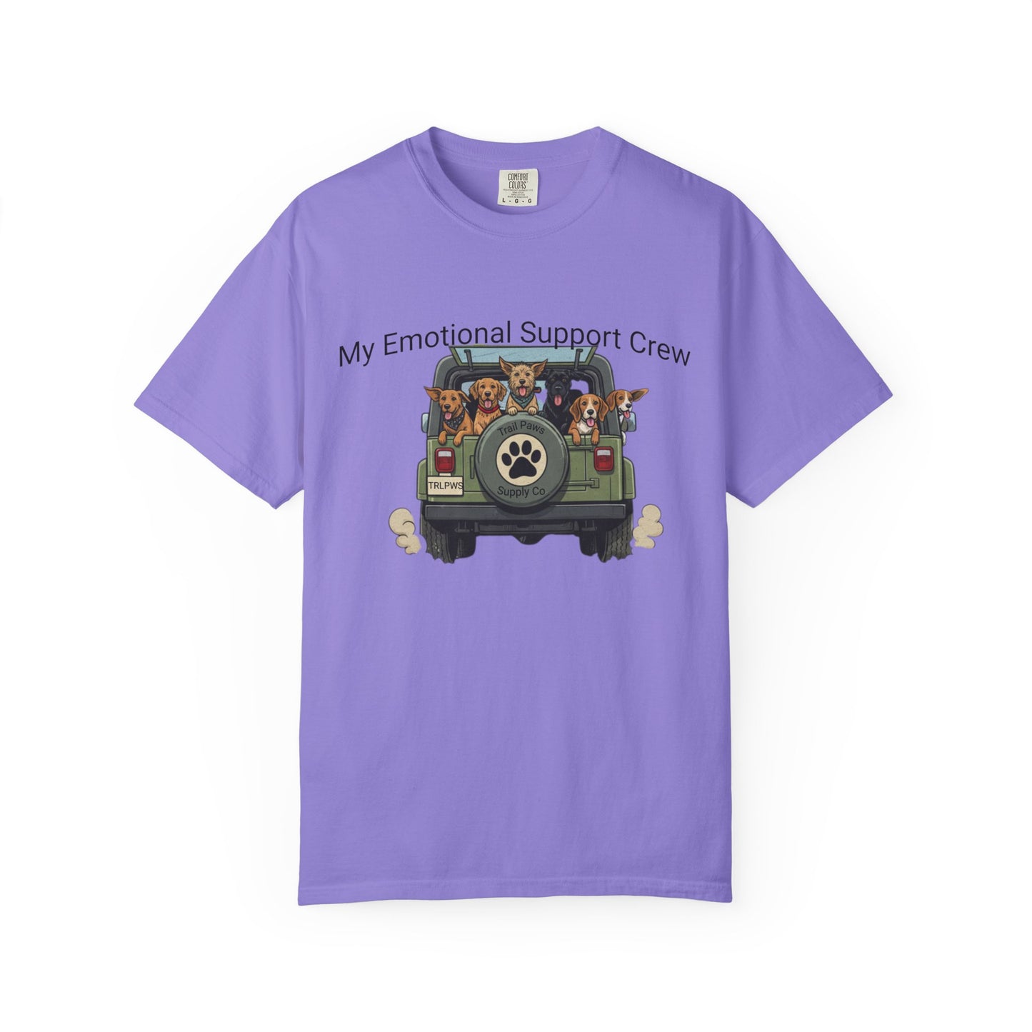 My Emotional Support Crew T-Shirt — Cute Dogs in Jeep Graphic Tee