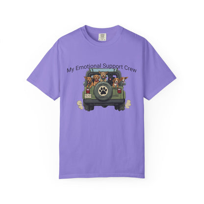 My Emotional Support Crew T-Shirt — Cute Dogs in Jeep Graphic Tee