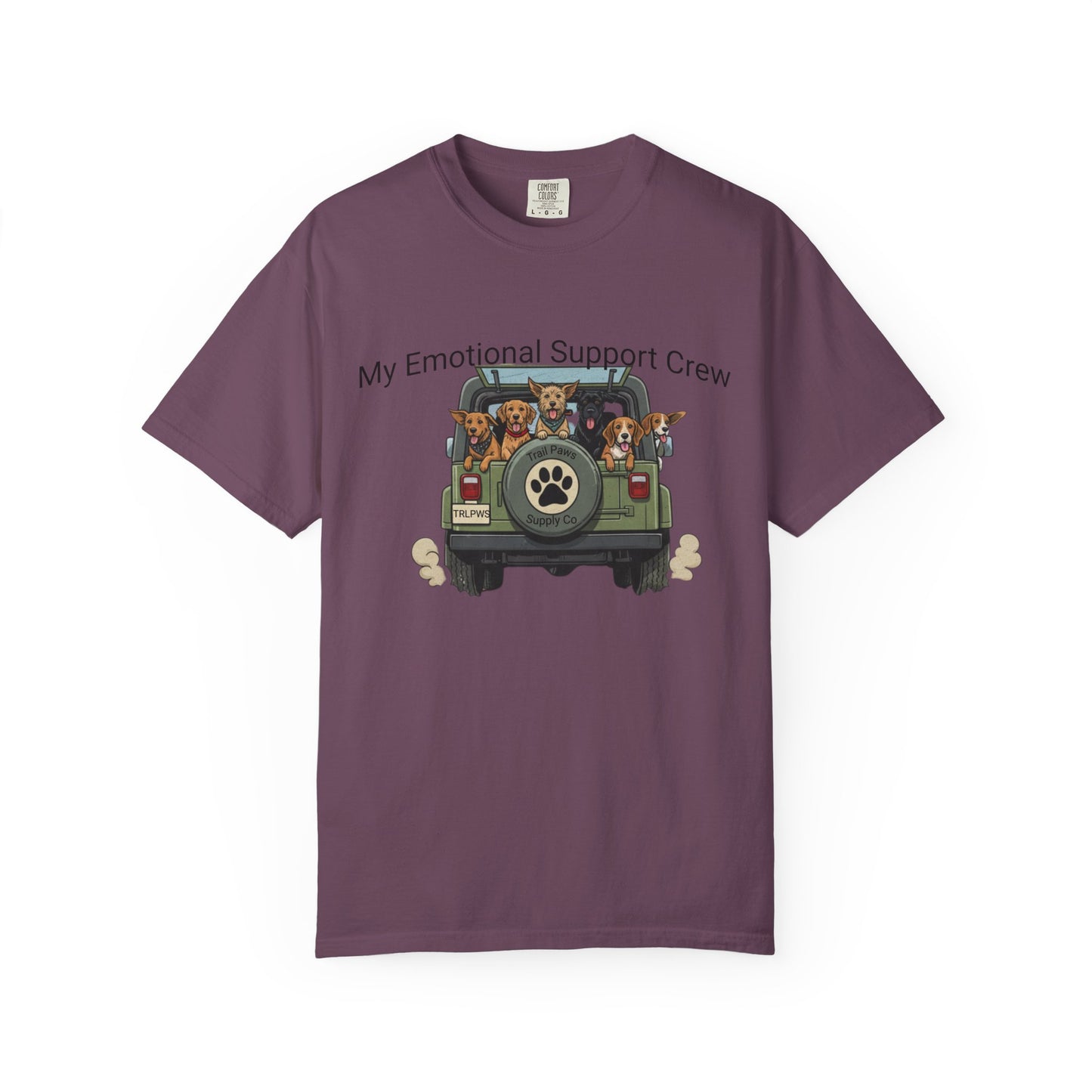 My Emotional Support Crew T-Shirt — Cute Dogs in Jeep Graphic Tee