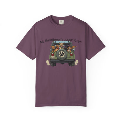My Emotional Support Crew T-Shirt — Cute Dogs in Jeep Graphic Tee