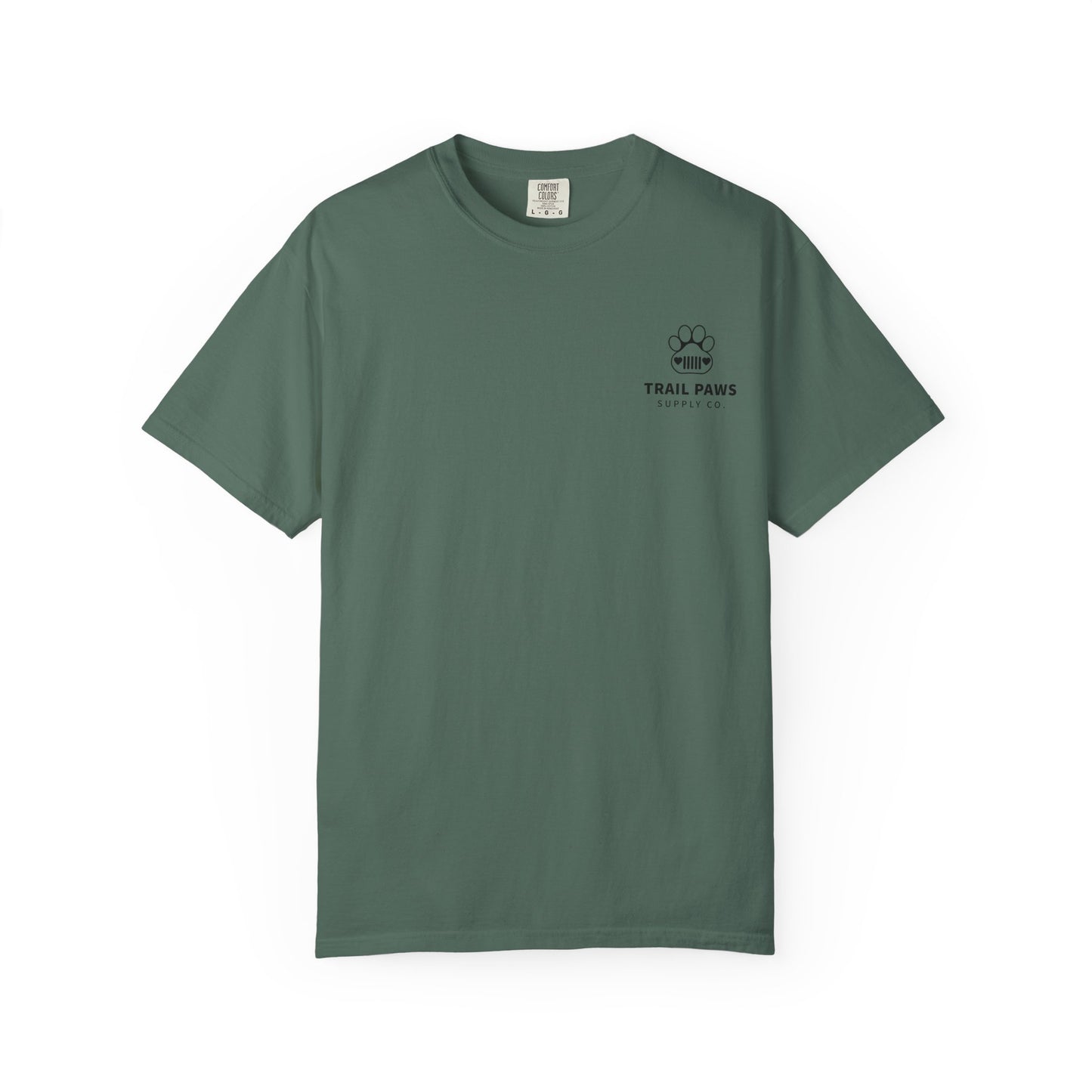 T-Shirt — "Never Ride Alone" Trail Paws Bike & Dog Graphic