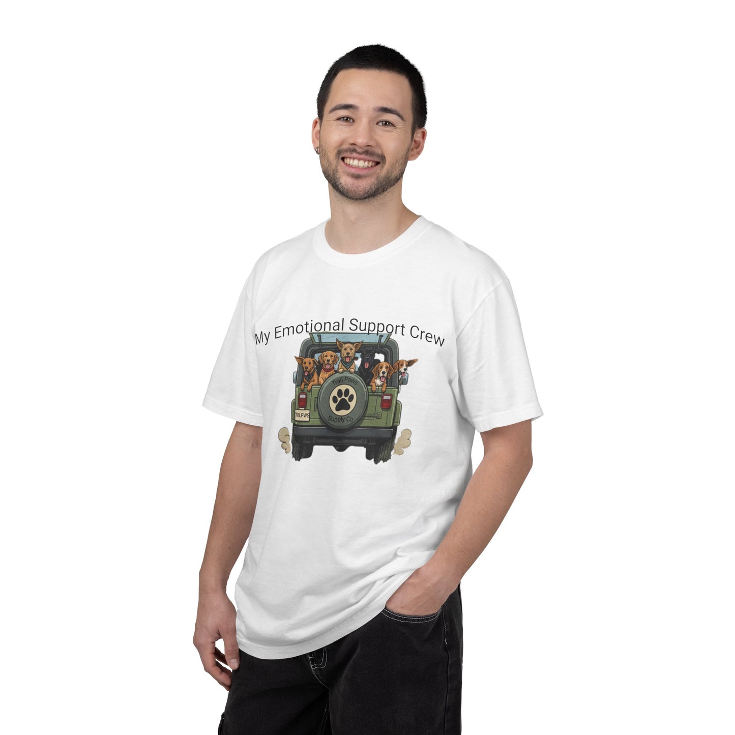 My Emotional Support Crew T-Shirt — Cute Dogs in Jeep Graphic Tee