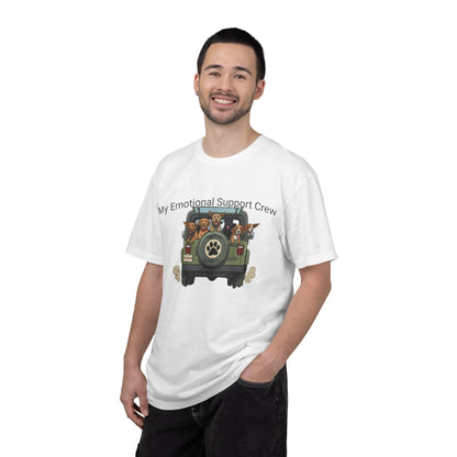 My Emotional Support Crew T-Shirt — Cute Dogs in Jeep Graphic Tee