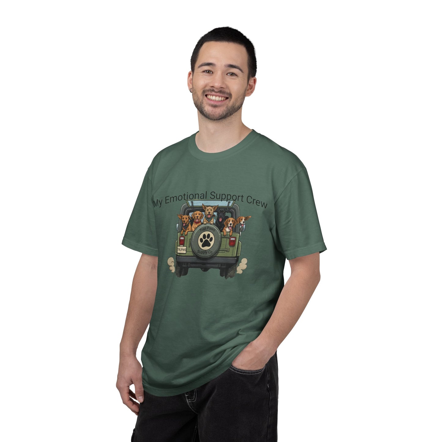 My Emotional Support Crew T-Shirt — Cute Dogs in Jeep Graphic Tee