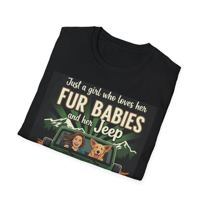 Jeep & Fur Babies T-Shirt — Just a Girl Who Loves Her Pets and Her Jeep