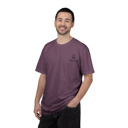 T-Shirt — "Never Ride Alone" Trail Paws Bike & Dog Graphic