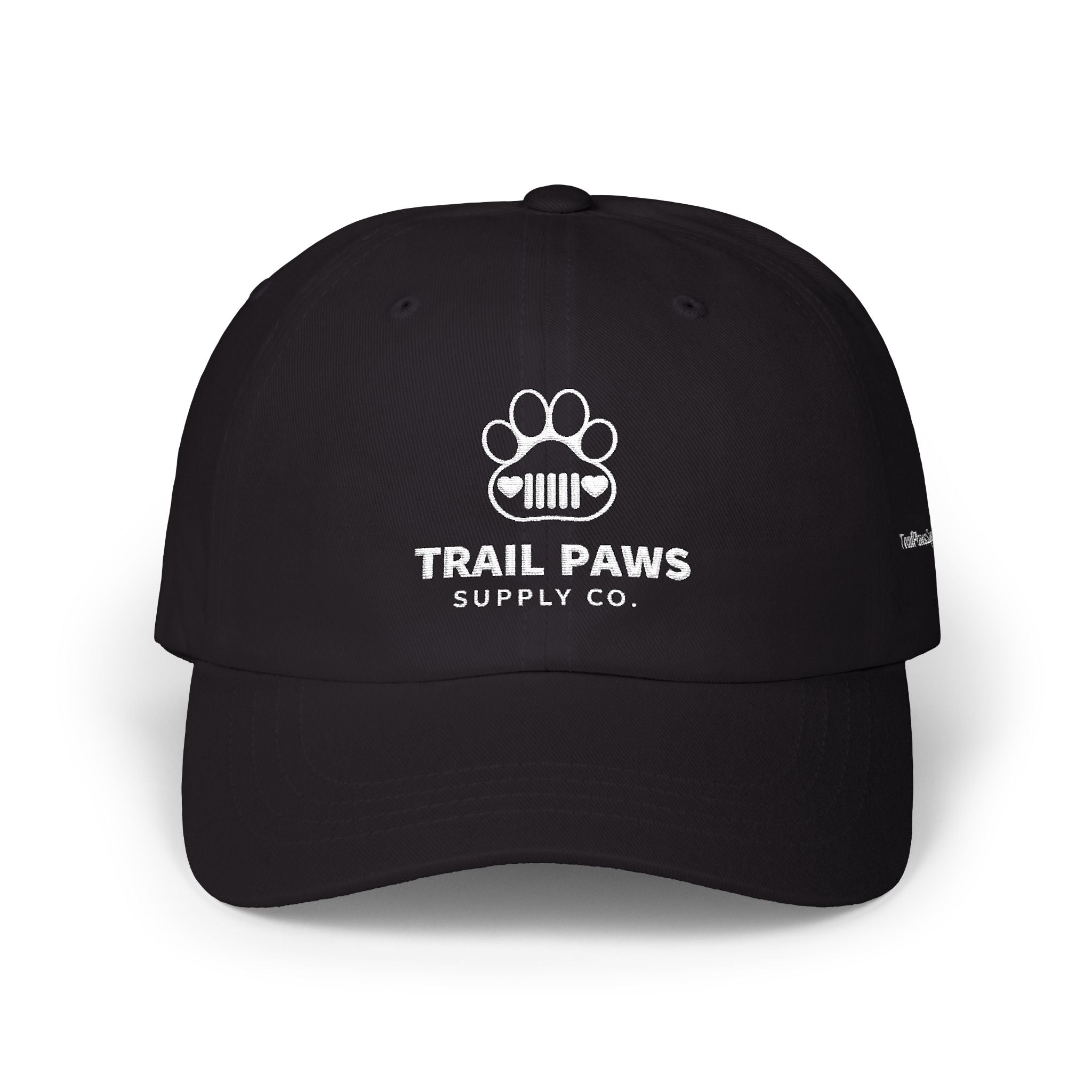 Embroidered Logo with Adventures Better with Paw Prints Cap – Minimal Logo Baseball Hat