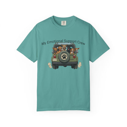 My Emotional Support Crew T-Shirt — Cute Dogs in Jeep Graphic Tee