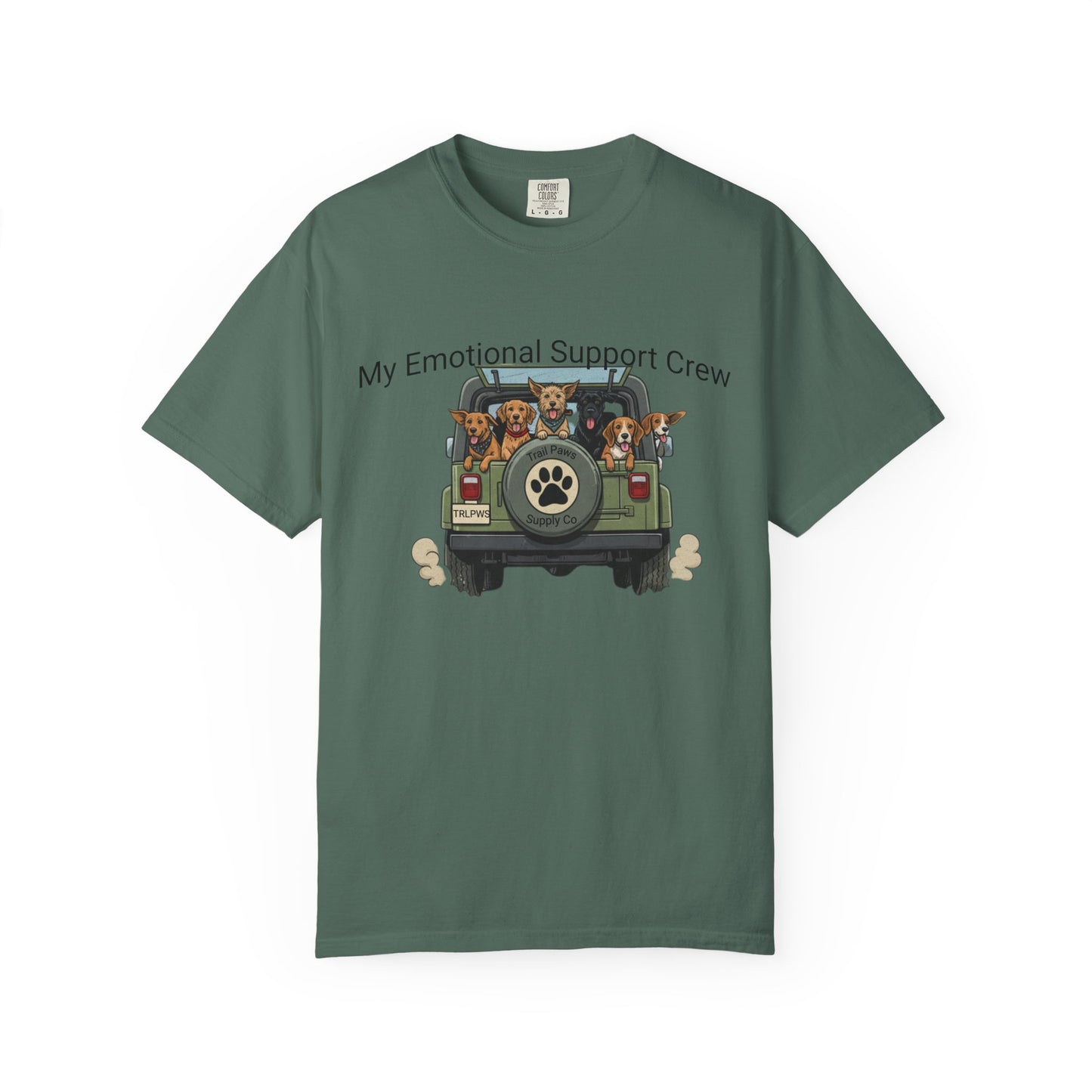 My Emotional Support Crew T-Shirt — Cute Dogs in Jeep Graphic Tee