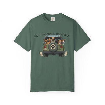 My Emotional Support Crew T-Shirt — Cute Dogs in Jeep Graphic Tee