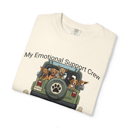 My Emotional Support Crew T-Shirt — Cute Dogs in Jeep Graphic Tee
