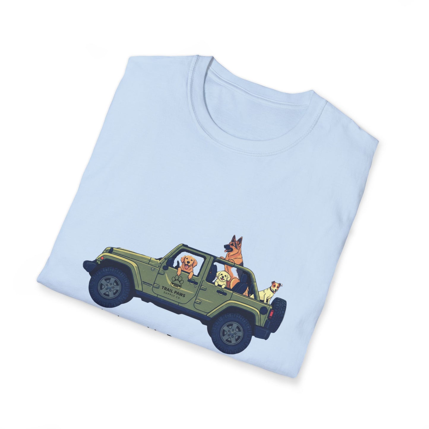 T‑Shirt — "Sorry I'm Late, My Dogs Needed Me" Jeep Dog Graphic