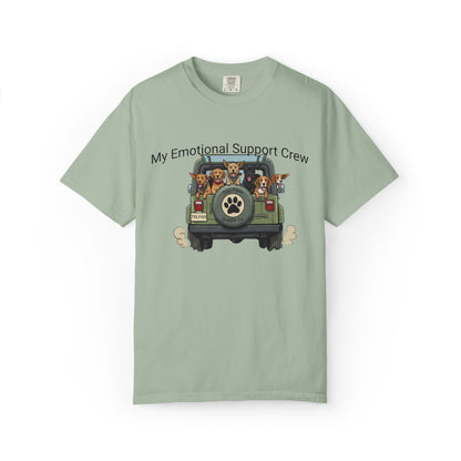 My Emotional Support Crew T-Shirt — Cute Dogs in Jeep Graphic Tee