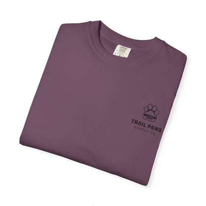 T-Shirt — "Never Ride Alone" Trail Paws Bike & Dog Graphic